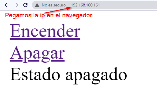 Pegamos la ip en el navegador