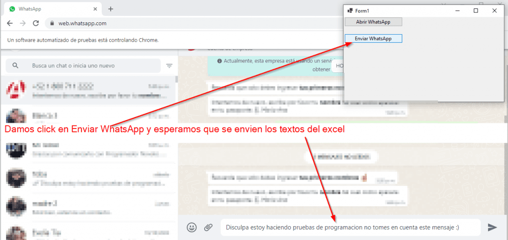 Enviar muchos mensajes de WhatsApp con C#