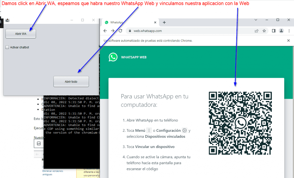 Instalar un ChatBot WhatsApp para restaurante (o fonda) 7 Ejecutar ChatBot WhatsApp para restaurante