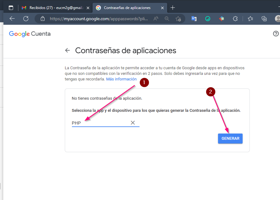 Enviar un correo de Gmail PHP 4 image 3