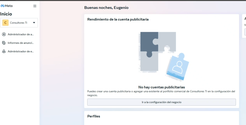 Se muestra el dashboard de nuestro Portafolio comercial de meta